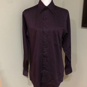 *GEOFFREY BEENE* Men's Fitted Sateen Button Down Shirt Size Small
